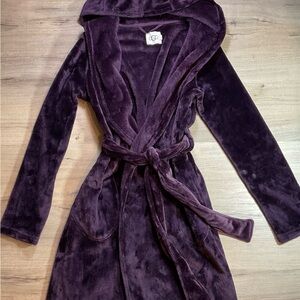 UGG Deep Purple Plush Hooded Robe